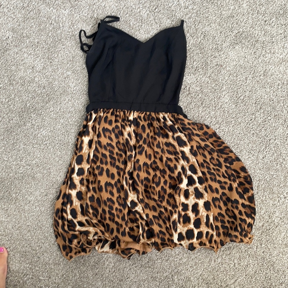 Size small Miss Avenue black and leopard dress. Worn once.